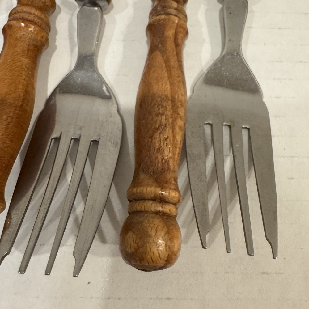 Harbor House / LIFETIME Old Homestead Wood Handle Flatware Lot 40 Pieces - Picture 12 of 14